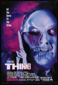 3z942 THINNER advance DS 1sh 1996 Stephen King horror, creepy image of Burke's decaying face!