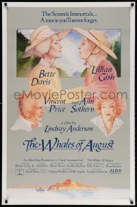 3z977 WHALES OF AUGUST 1sh 1987 c/u of elderly Bette Davis & Lillian Gish by Philip Castle!