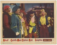 4a196 ABBOTT & COSTELLO MEET CAPTAIN KIDD LC #6 1953 pirates Bud & Lou, Charles Laughton on deck!