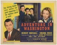 4a004 ADVENTURE IN WASHINGTON TC 1941 Herbert Marshall, Virginia Bruce, scandal in Congress!