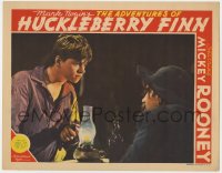 4a203 ADVENTURES OF HUCKLEBERRY FINN LC 1939 close up of Mickey Rooney holding corncob pipe!
