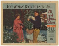 4a210 ALL THAT HEAVEN ALLOWS LC #2 1955 close up of Rock Hudson & Jane Wyman buying Christmas Tree!