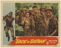 4a229 BACK TO BATAAN LC 1945 Anthony Quinn, Fely Franquelli & soldiers in the Philippines in WWII!