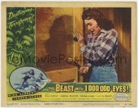 4a238 BEAST WITH 1,000,000 EYES LC #1 1955 c/u of Dona Cole screaming & holding door shut!