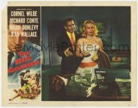 4a250 BIG COMBO LC 1955 smiling Richard Conte & sexy Jean Wallace by huge stacks of cash!
