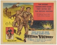 4a017 BITTER VICTORY TC 1958 Nicholas Ray, art of Richard Burton in a desert commando raid in WWII!
