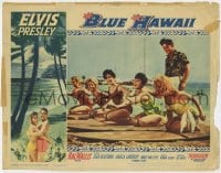 4a264 BLUE HAWAII LC #4 1961 Elvis Presley teaches sexy ladies how to ride a surfboard on beach!