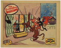 4a274 BREMENTOWN MUSICIANS LC 1935 Ub Iwerks art, ComiColor cartoon, they see burglar in window!
