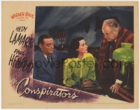 4a332 CONSPIRATORS LC 1944 close up of Hedy Lamarr between Sydney Greenstreet & Peter Lorre!