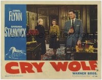 4a339 CRY WOLF LC #7 1947 Barbara Stanwyck looks at Errol Flynn pouring drinks!