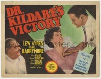 4a031 DR. KILDARE'S VICTORY TC 1941 doctor Lew Ayres examines glamorous debutante, Lionel Barrymore