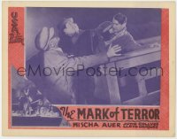 4a392 DRUMS OF JEOPARDY LC R1930s great close up of Lloyd Hughes fighting two men, Mark of Terror!