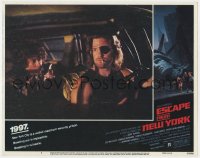 4a401 ESCAPE FROM NEW YORK LC #5 1981 John Carpenter, c/u of Kurt Russell as Snake in car!