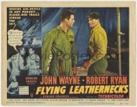 4a438 FLYING LEATHERNECKS LC #8 1951 John Wayne stares down Robert Ryan in tent, Howard Hughes