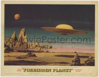 4a443 FORBIDDEN PLANET LC #8 1956 classic special effects image of spaceship hovering over Altair-4!