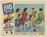 4a457 G.I. BLUES LC #3 1960 great image of Elvis Presley in uniform playing guitar for sexy girls!