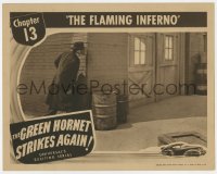 4a490 GREEN HORNET STRIKES AGAIN chapter 13 LC 1940 Warren Hull in costume, The Flaming Inferno!