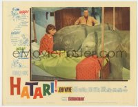 4a497 HATARI LC #6 1962 John Wayne watches elephants with Elsa Martinelli in bedroom!