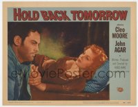 4a516 HOLD BACK TOMORROW LC #2 1955 best close up of John Agar & sexy bad girl Cleo Moore!