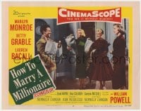 4a529 HOW TO MARRY A MILLIONAIRE LC #3 1953 Mitchell, Marilyn Monroe, Betty Grable & Lauren Bacall!