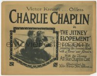 4a055 JITNEY ELOPEMENT TC R1919 great image of Charlie Chaplin in the funniest stunts w/ a flivver!
