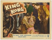 4a567 KING KONG LC #2 R1956 Robert Armstrong looks at Bruce Cabot holding beautiful Fay Wray!