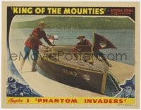 4a573 KING OF THE MOUNTIES chapter 1 LC 1942 Canadian Mounty Rocky Lane in boat, Phantom Invaders!