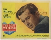 4a610 LOST WEEKEND LC #2 1945 best close up of alcoholic Ray Milland, directed by Billy Wilder!