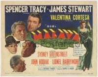 4a069 MALAYA TC 1949 James Stewart, Spencer Tracy, Valentina Cortesa, Sydney Greenstreet