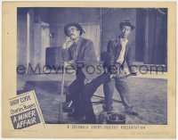 4a636 MINER AFFAIR LC 1945 wacky image of Andy Clyde sitting on Charley Rogers' shovel!