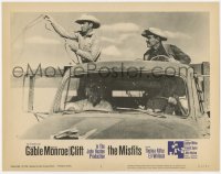 4a638 MISFITS LC #7 1961 Clark Gable & Montgomery Clift roping cattle from truck, Monroe in cab!