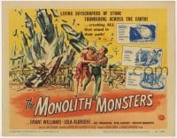 4a076 MONOLITH MONSTERS TC 1957 Reynold Brown art of the living mammoth skyscrapers of stone!