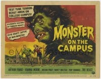 4a078 MONSTER ON THE CAMPUS TC 1958 Reynold Brown art of test tube terror amok on the college!
