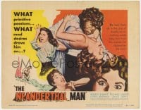 4a092 NEANDERTHAL MAN TC 1953 great wacky monster image, nothing could keep him from his woman!