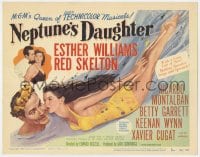 4a093 NEPTUNE'S DAUGHTER TC 1949 wonderful art of sexy swimmer Esther Williams & Red Skelton!