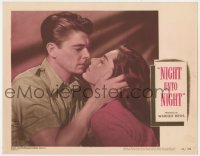 4a691 NIGHT UNTO NIGHT LC #5 1949 best close up of Ronald Reagan & Viveca Lindfors about to kiss!