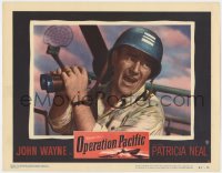 4a705 OPERATION PACIFIC LC #2 1951 c/u of Navy sailor John Wayne yelling orders with binoculars!