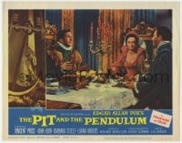 4a720 PIT & THE PENDULUM LC #6 1961 Vincent Price & Barbara Steele eating a fancy meal!