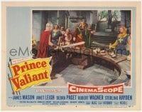 4a732 PRINCE VALIANT LC #4 1954 King Brian Aherne tells Robert Wagner & James Mason to stop fighting