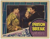 4a733 PRISON BREAK LC 1938 Barton MacLane & Glenda Farrell stare at Ward Bond w/gun in his jacket!