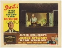 4a754 REAR WINDOW LC #1 R1962 Alfred Hitchcock, great image of Raymond Burr with rope in window!
