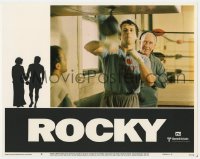4a777 ROCKY LC #6 1977 Burgess Meredith trains Sylvester Stallone in gym, boxing classic!