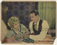 4a783 ROMANCE OF THE UNDERWORLD LC 1928 c/u of Ben Bard smiling at Helen Lynch laying on bed!