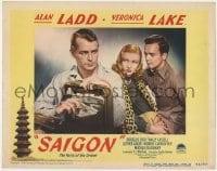 4a791 SAIGON LC #4 1948 sexy Veronica Lake eyes Alan Ladd with a satchel full of cash!