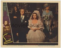 4a801 SECRET BEYOND THE DOOR LC #3 1947 Joan Bennett & Michael Redgrave at wedding, Fritz Lang noir