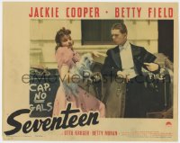 4a807 SEVENTEEN LC 1940 Jackie Cooper in tuxedo by pretty Betty Field holding dog!