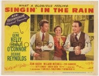 4a820 SINGIN' IN THE RAIN LC #2 1952 Gene Kelly, Donald O'Connor & Debbie Reynolds arm-in-arm!
