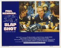4a828 SLAP SHOT LC #4 1977 close up of hockey players Paul Newman & his teammates in the box!