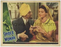 4a843 SPIDER WOMAN LC 1944 c/u of disguised Basil Rathbone in Indian turban with Gale Sondergaard!