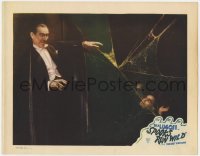 4a846 SPOOKS RUN WILD LC R1949 Bela Lugosi smiles at little Angelo Rossitto behind spider web!